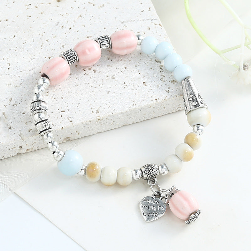 Chinese Fashion Female Beaded Niche Ceramic Bracelets