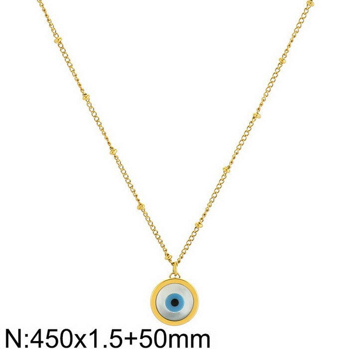 Women's Real Gold Ornament Devil's Eye Trend Necklaces