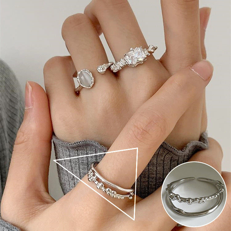 Korean Style First Line Winding Twist Open-end Temperament Rings