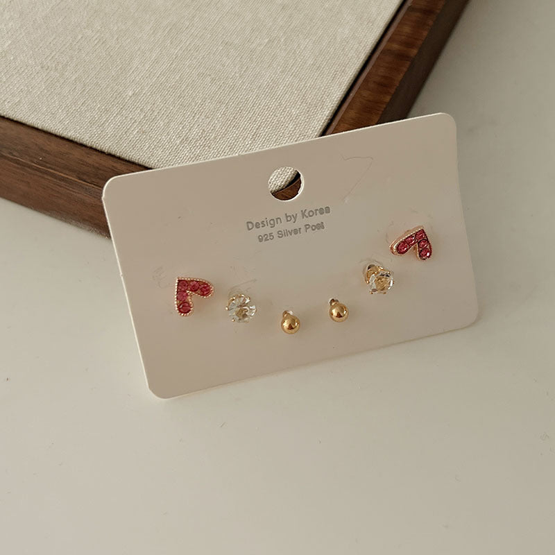 Women's Needle Unique Small Exquisite Set Ear Earrings