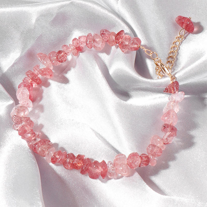 Broadcast Fresh Strawberry Quartz Amethyst Female Bracelets