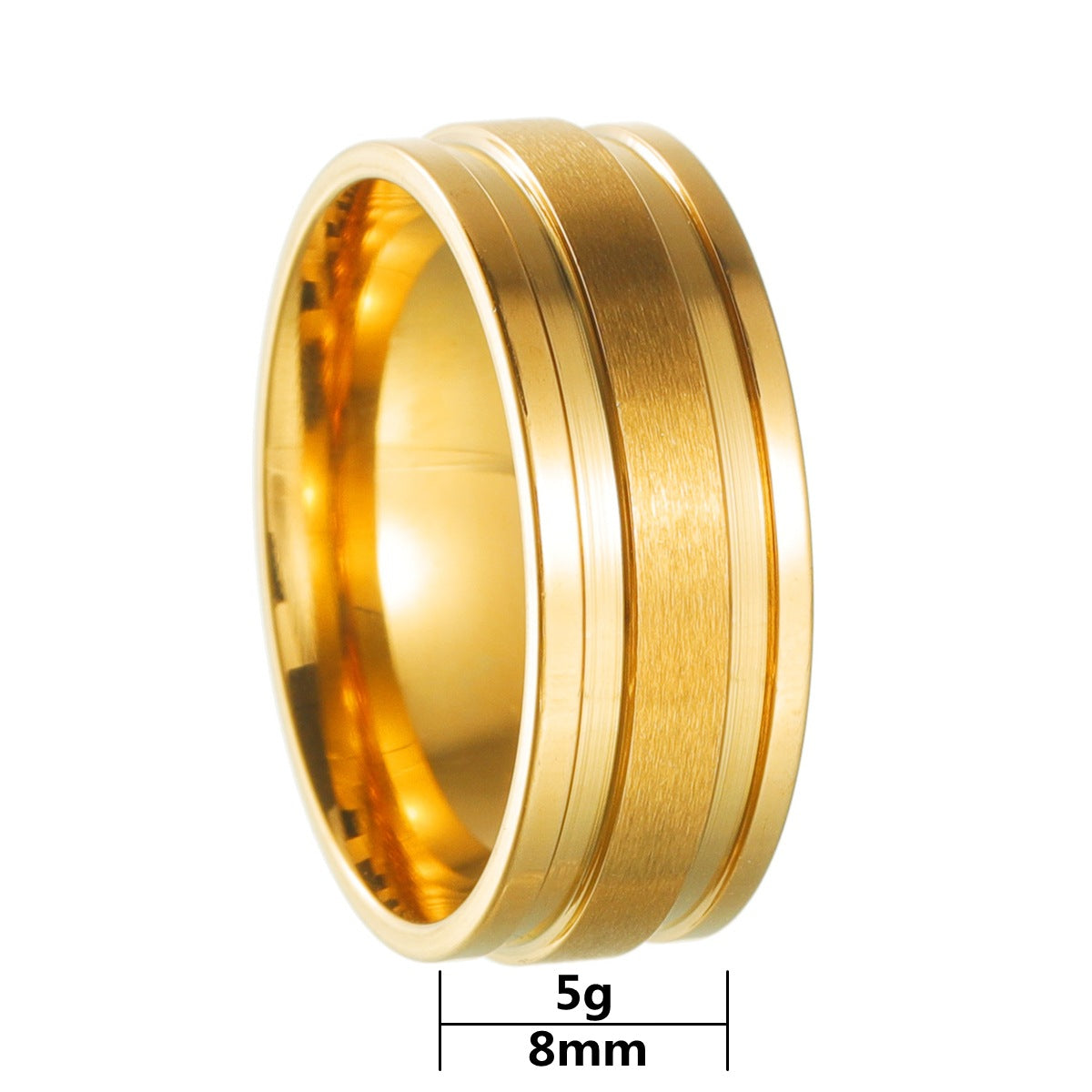 Men's Titanium Steel Black Vacuum Plating Xi Rings