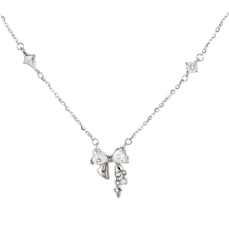 Women's Heart Bow For Minority Simple Design Necklace