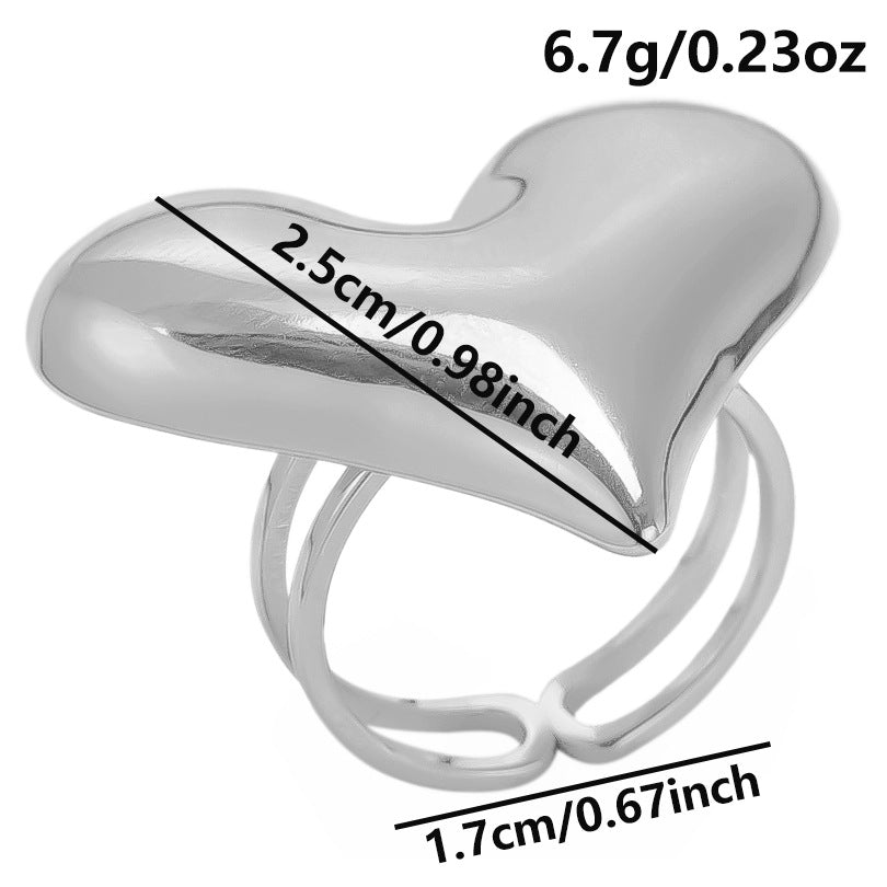Stainless Steel Fashion Irregular Heart Vacuum Rings