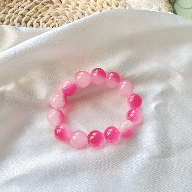 Pliable Temperament Gradient Color Ice Transparent Buddha Beads Hand Bracelets