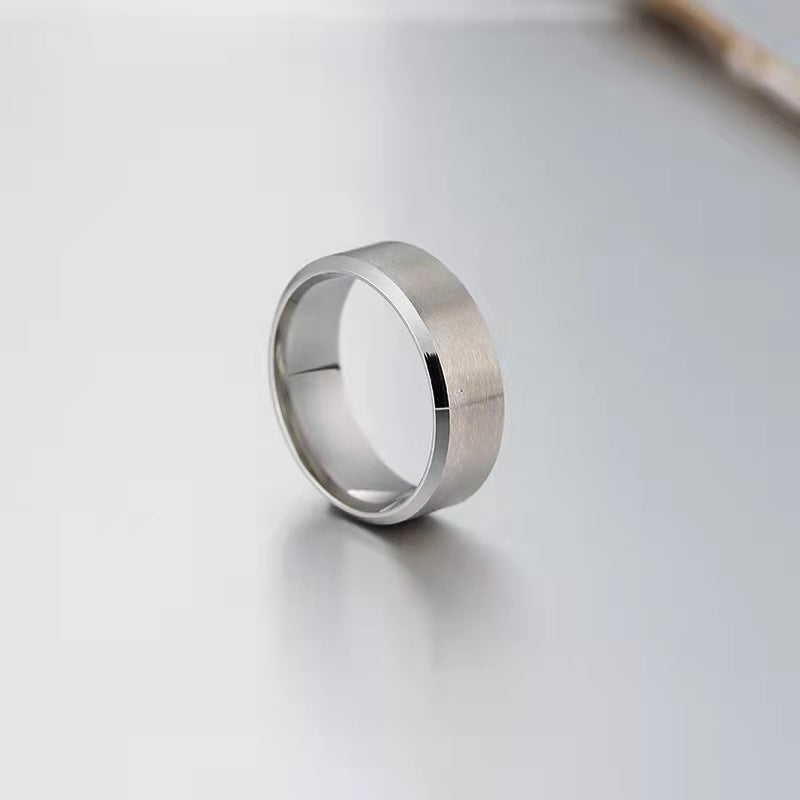 Matte Double Bevel Titanium Steel Color Rings