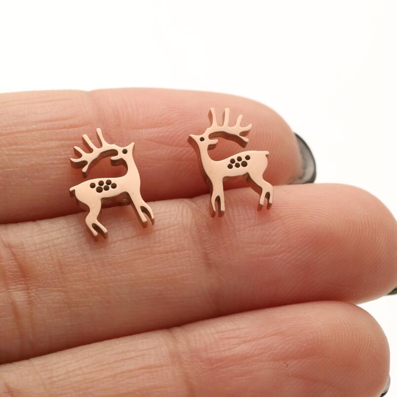Accessories Stainless Steel Bear Elk Snake Bird Earrings