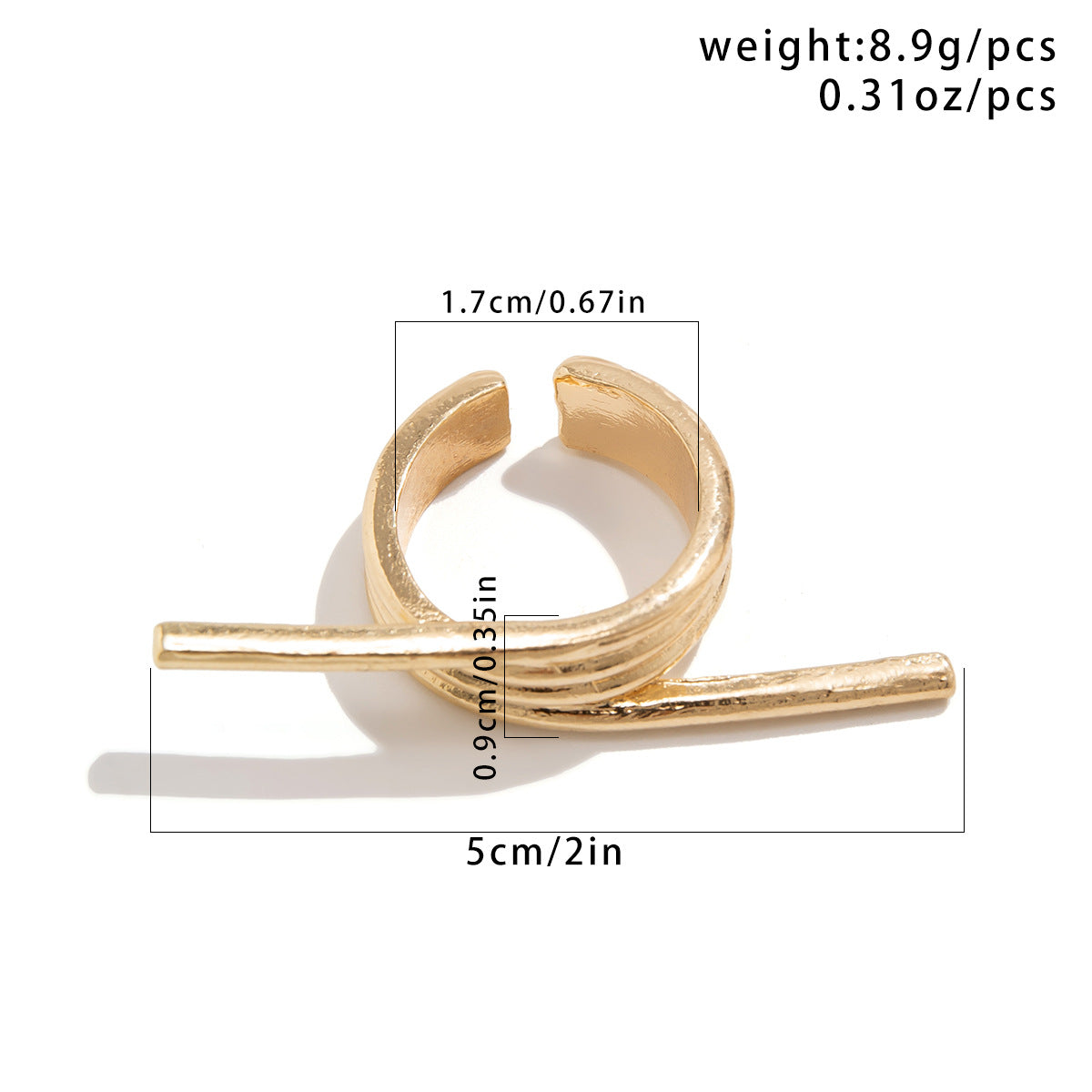 Style Metal Irregular Water Drop Petal Rings