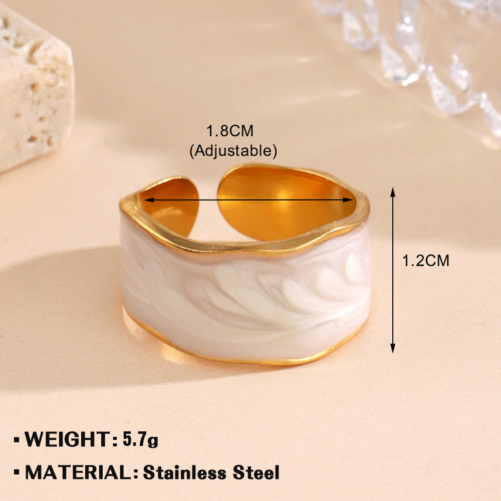 Women's Stainless Steel Diamond Open Niche Design Rings