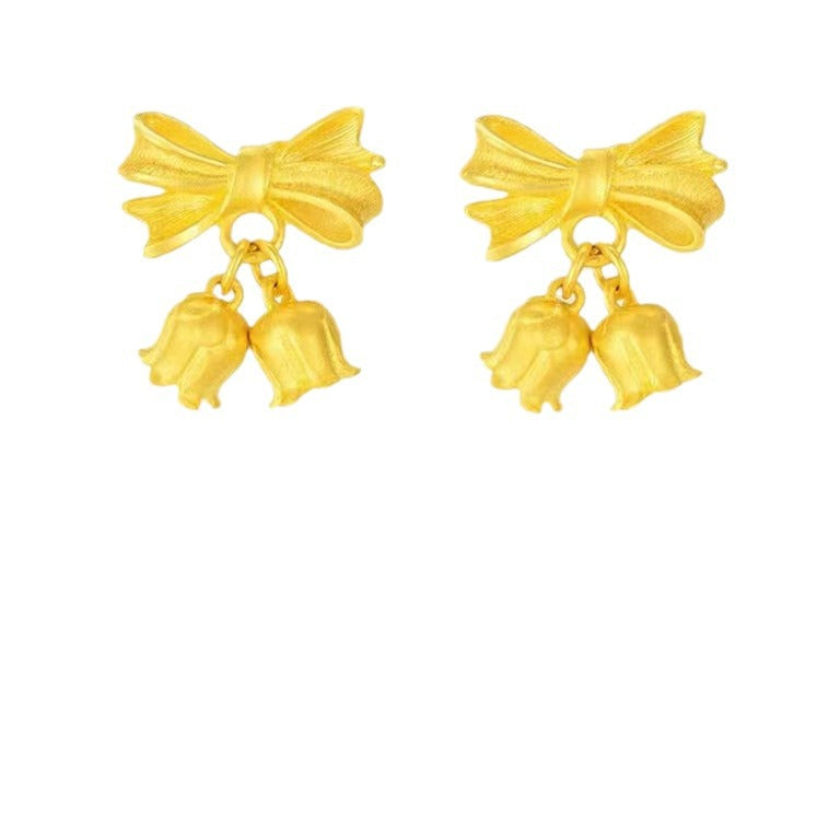 Women's Bowknot Lily Fashion Trend High Sense Earrings