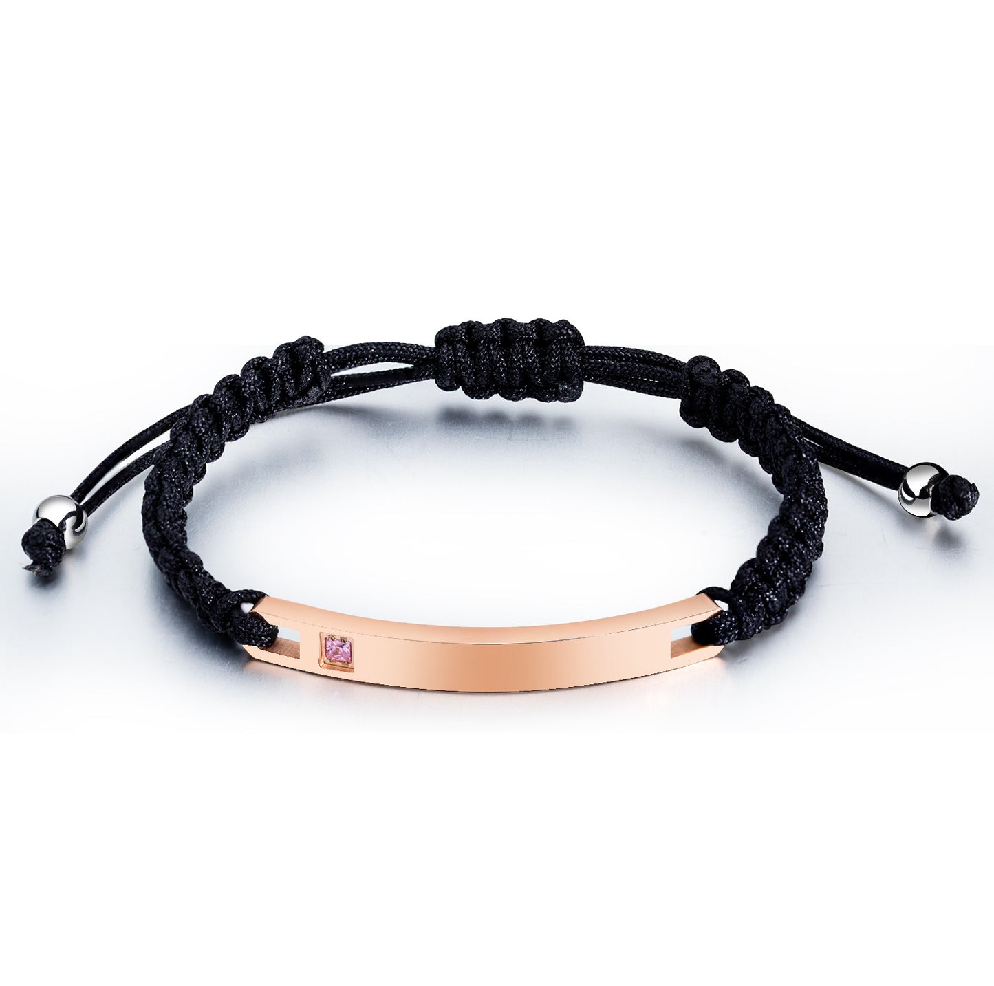 Trendy Curved Titanium Steel Couple Personalized Glossy Lettering Bracelets