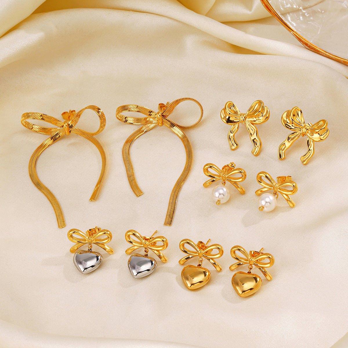 Stainless Steel Bow Style Handmade Fine Earrings