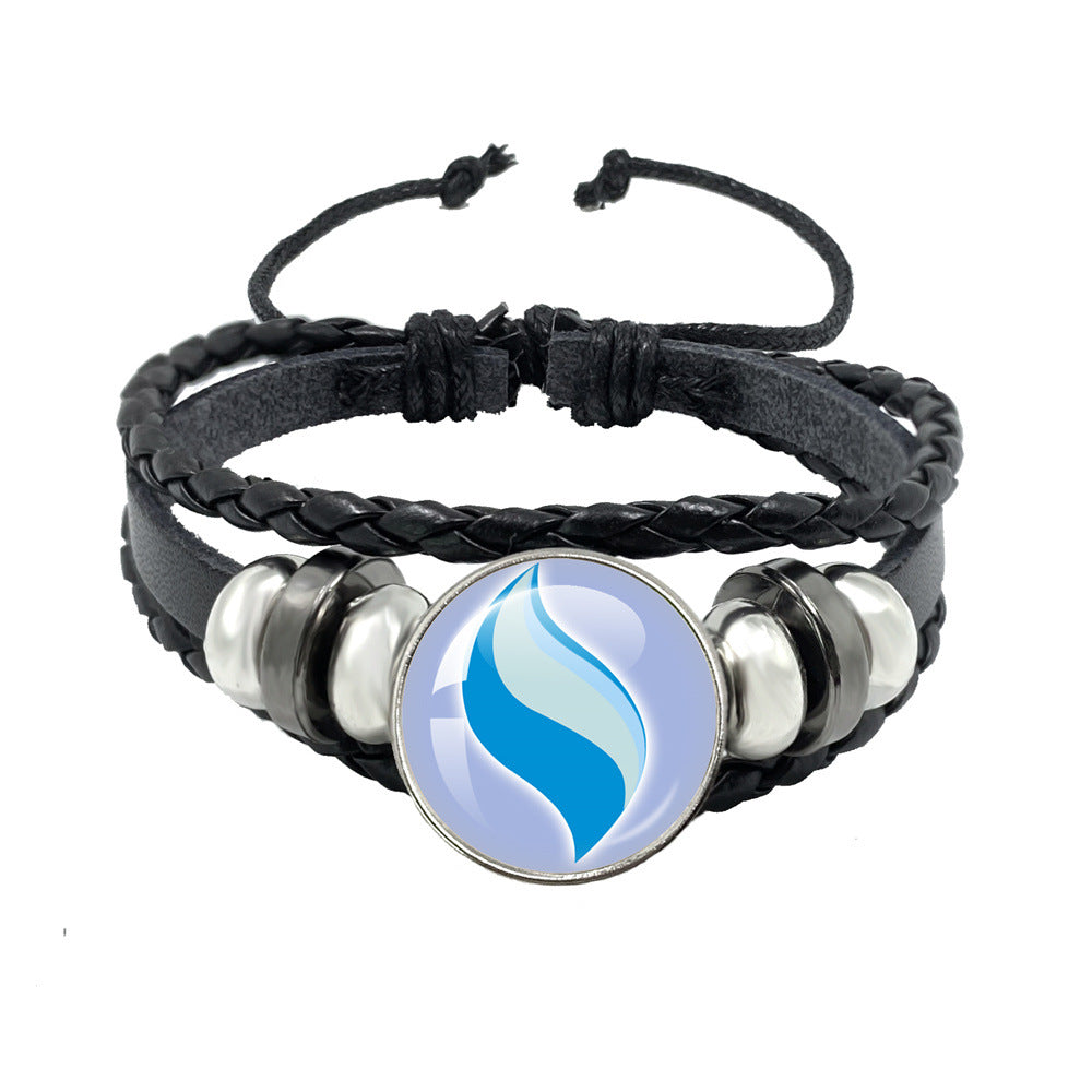 Women's & Men's Leather Time Stone Woven Hand Jewelry Bracelets