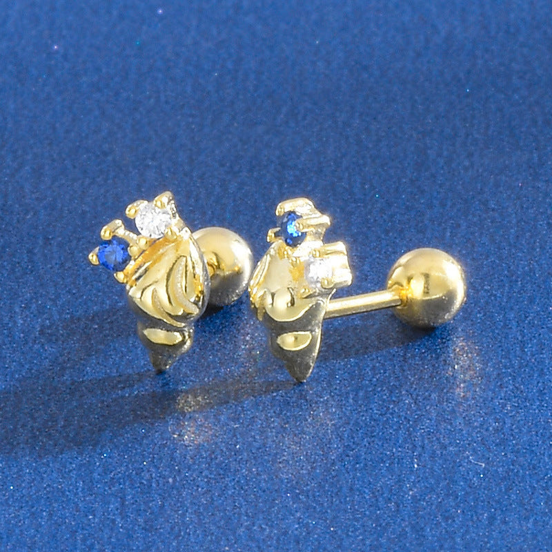 Korean Style Small Ear Bone Starfish Shell Twist Screw Earrings