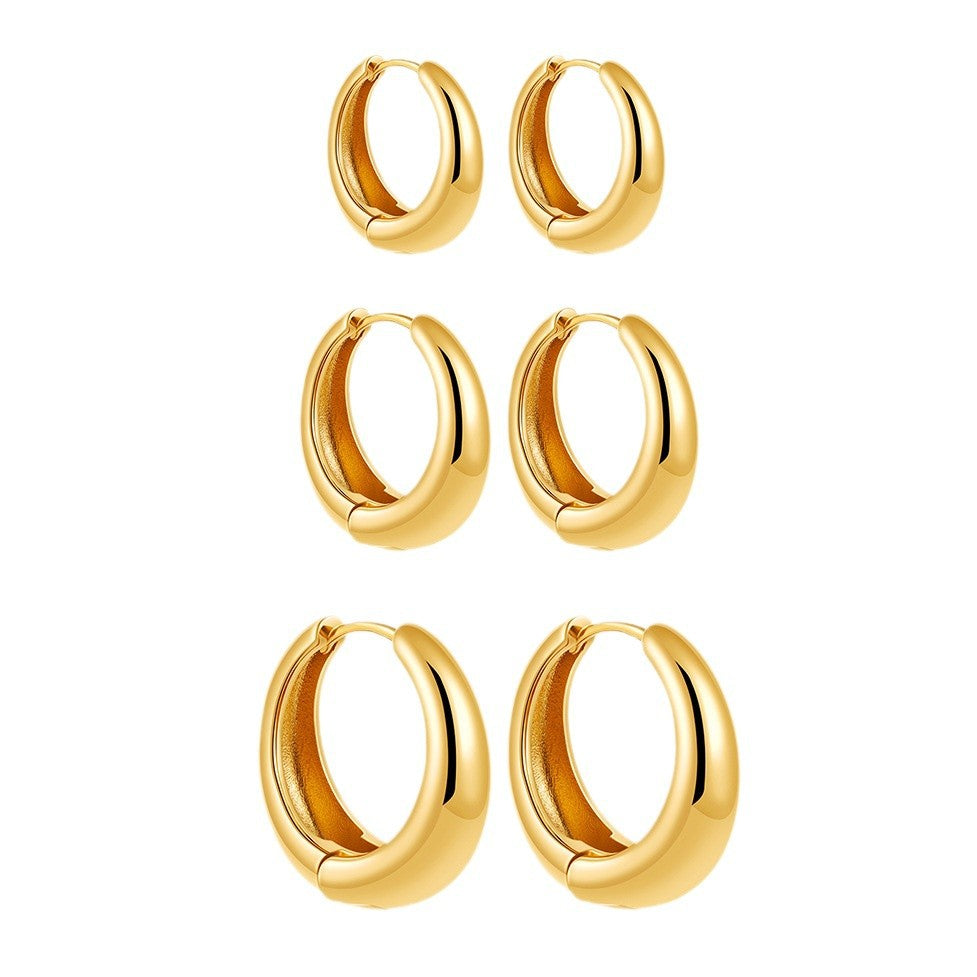 Simple Pieces Suit Sier Ear Stacked Earrings