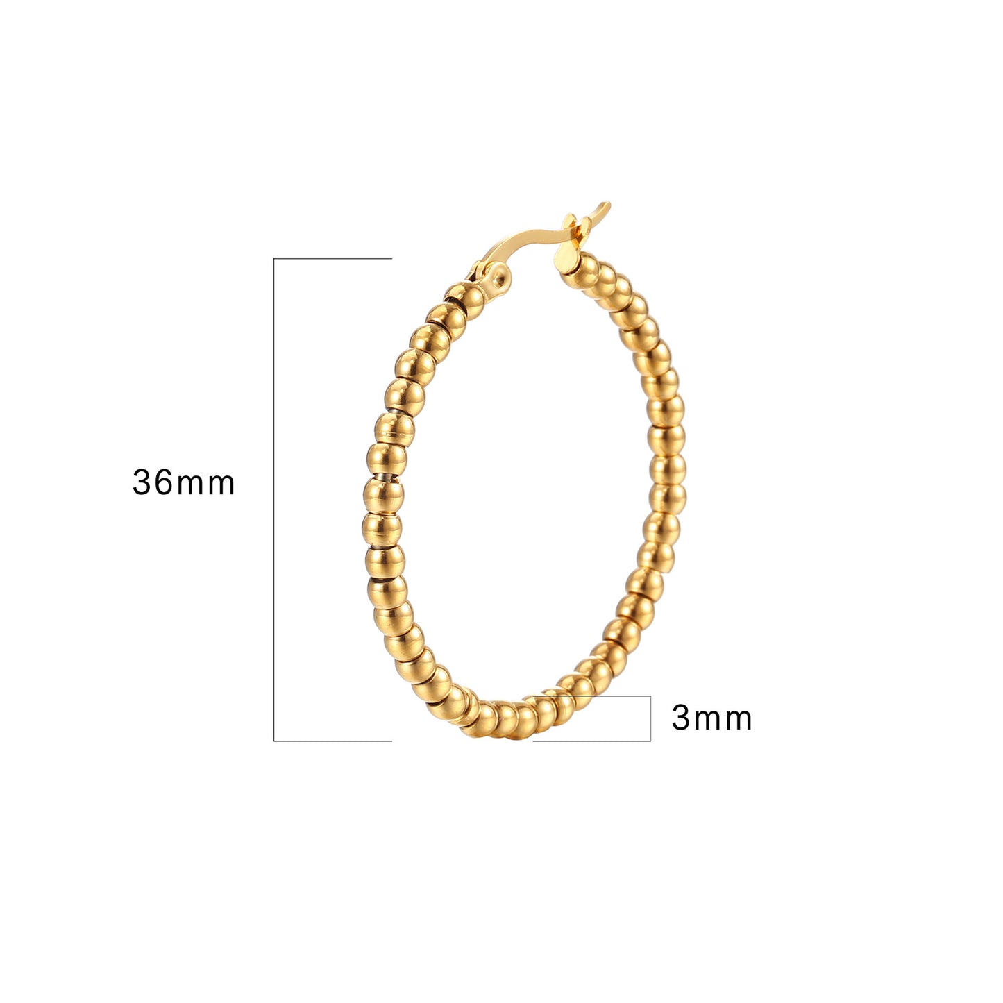 Steel Ball Stainless Round Personalized Ear Clips Simple Style Earrings