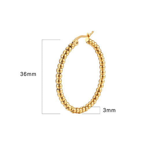 Steel Ball Stainless Round Personalized Ear Clips Simple Style Earrings