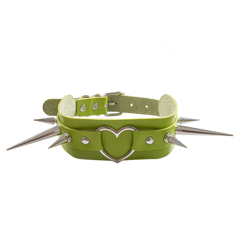 Long Peaked Short Pointed Rivet Personality Collar