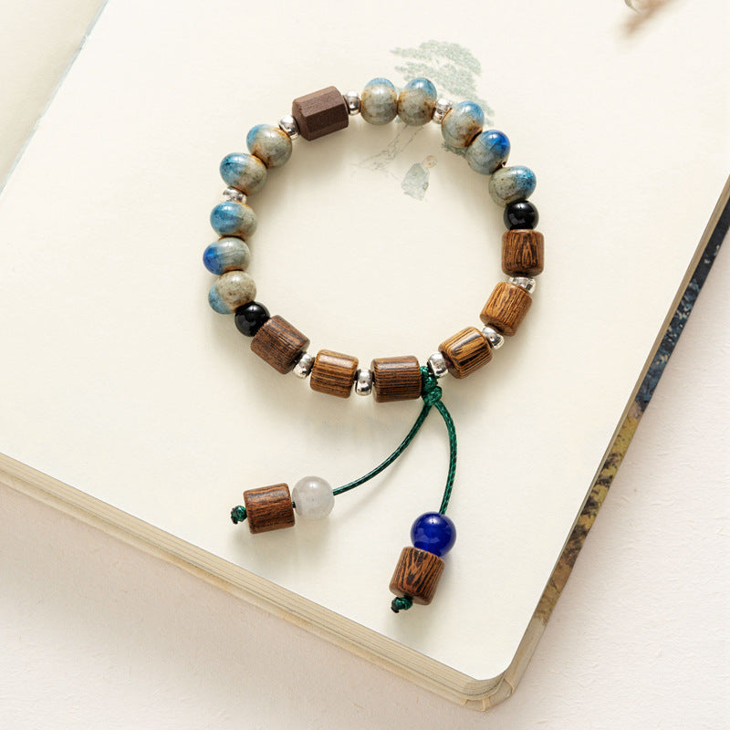 Women's & Men's Ornament Ice Crack Mori Style Single Circle Couple Bracelets