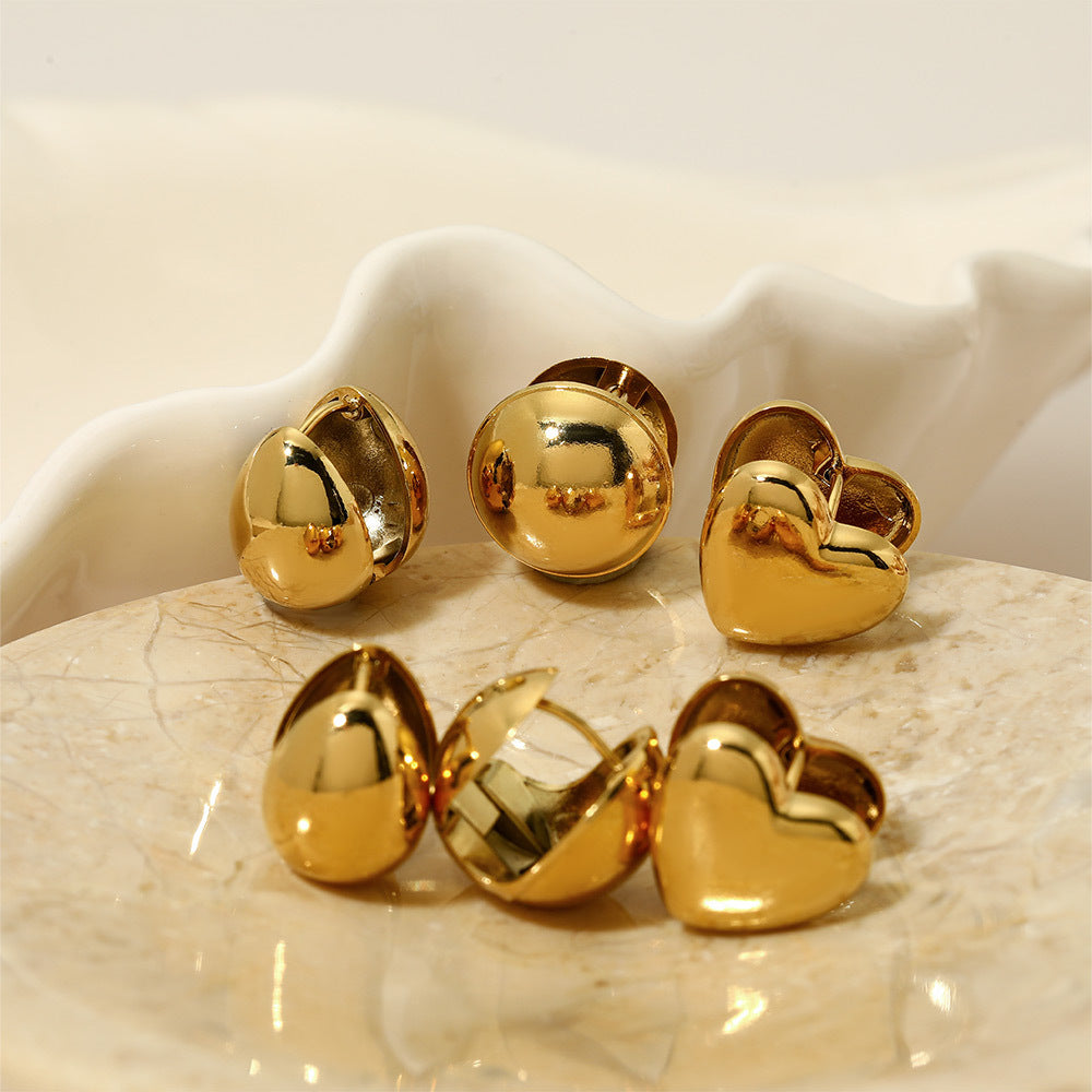 Elegant High-grade Creative Design Love Round Earrings