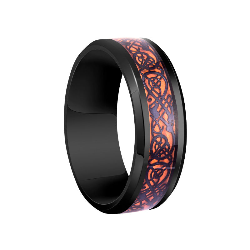 Men's Elegant Dragon Pattern Xi For Rings