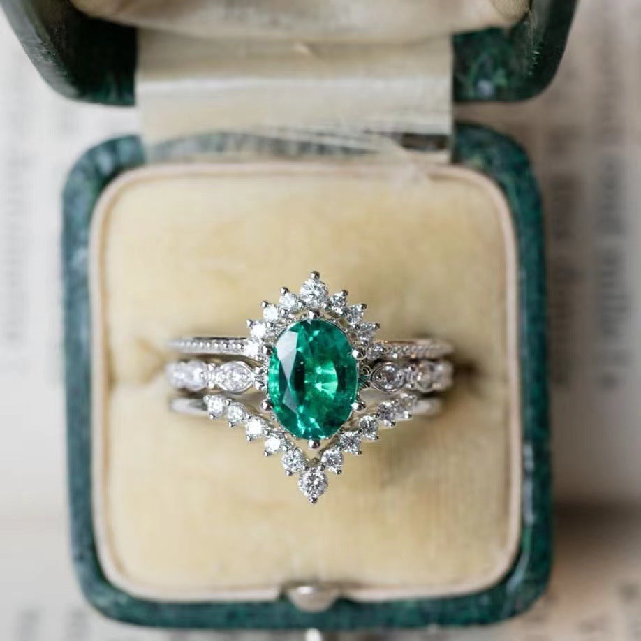 Luxury Set Versatile Exquisite Three-piece Ornament Marriage Rings