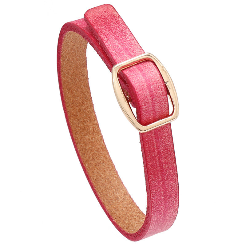 Cattle Leather Lettering Light Board Male Bracelets