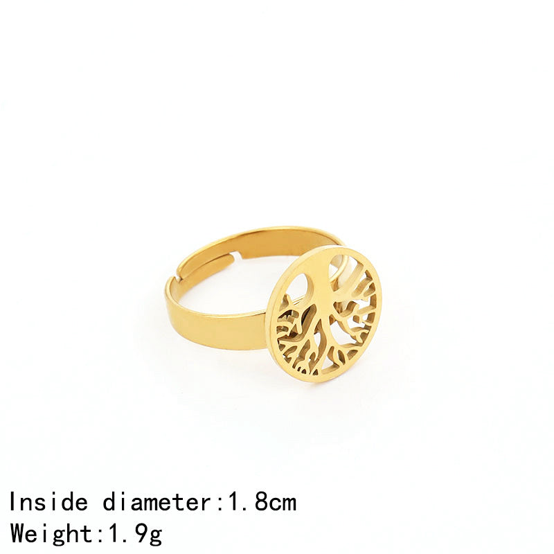 Women's Fashion Simple Stainless Steel Open Geometric Rings