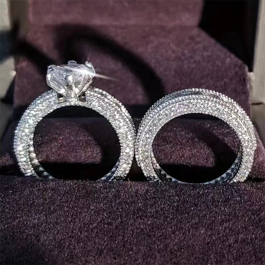 Wedding Diamond Micro Inlaid Zircon Shiny Rings