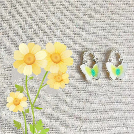 Dopamine Flower Suitable Small Female Purple Pink Earrings