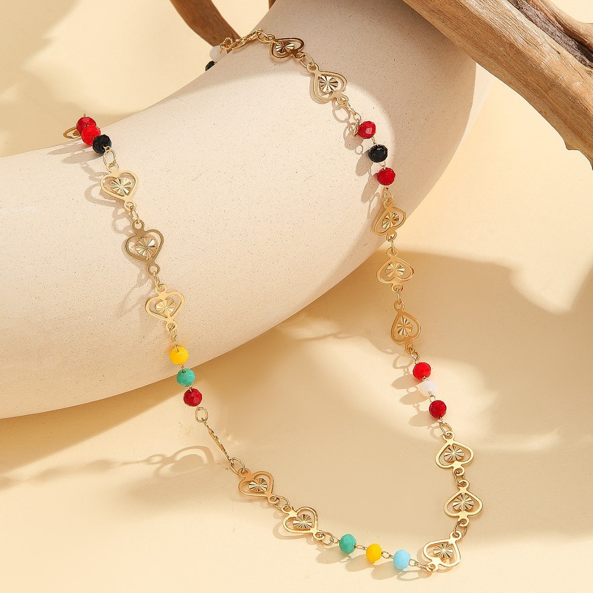Trend Multicolor Cutout Love Female Simple Necklaces