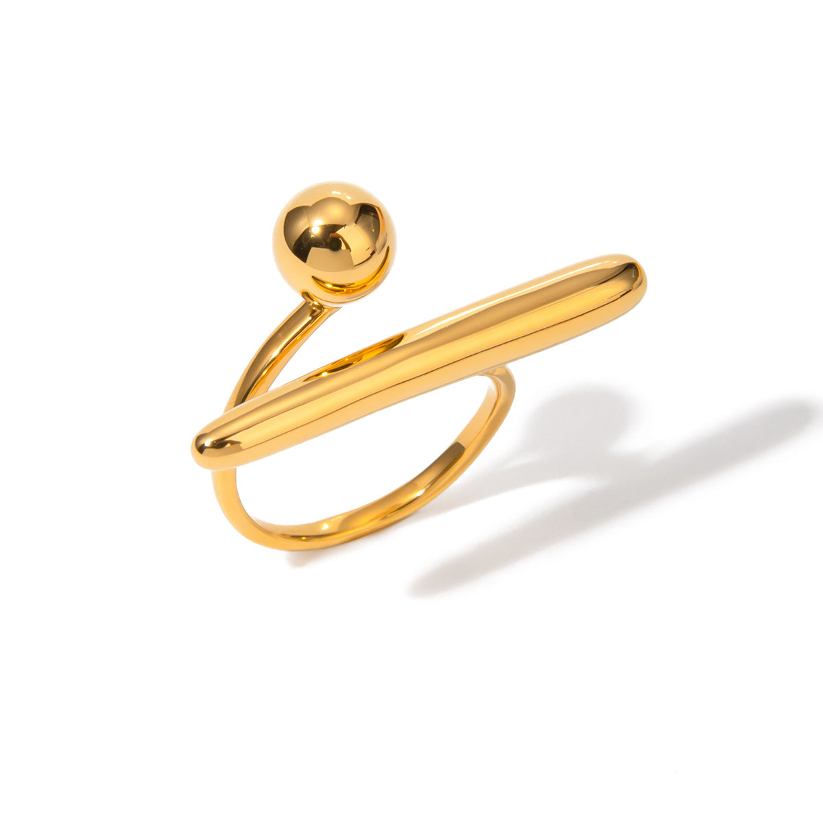 Unique Design Gold Stainless Steel Geometric Simple Rings