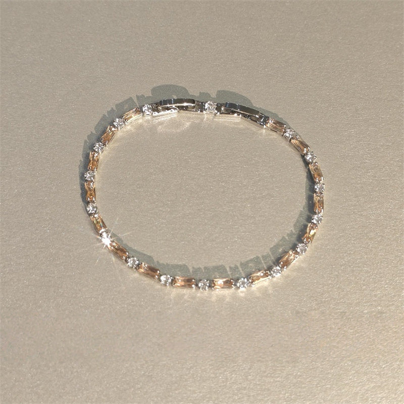 Champagne Small Sugar Cube Zircon Light Luxury Temperament Bracelets