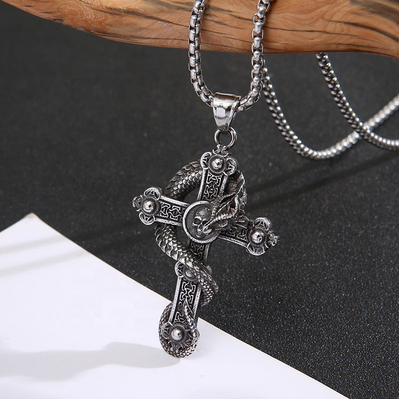 Men's Die-casting Pattern Six-pointed Star Trendy Cool Rock Necklaces