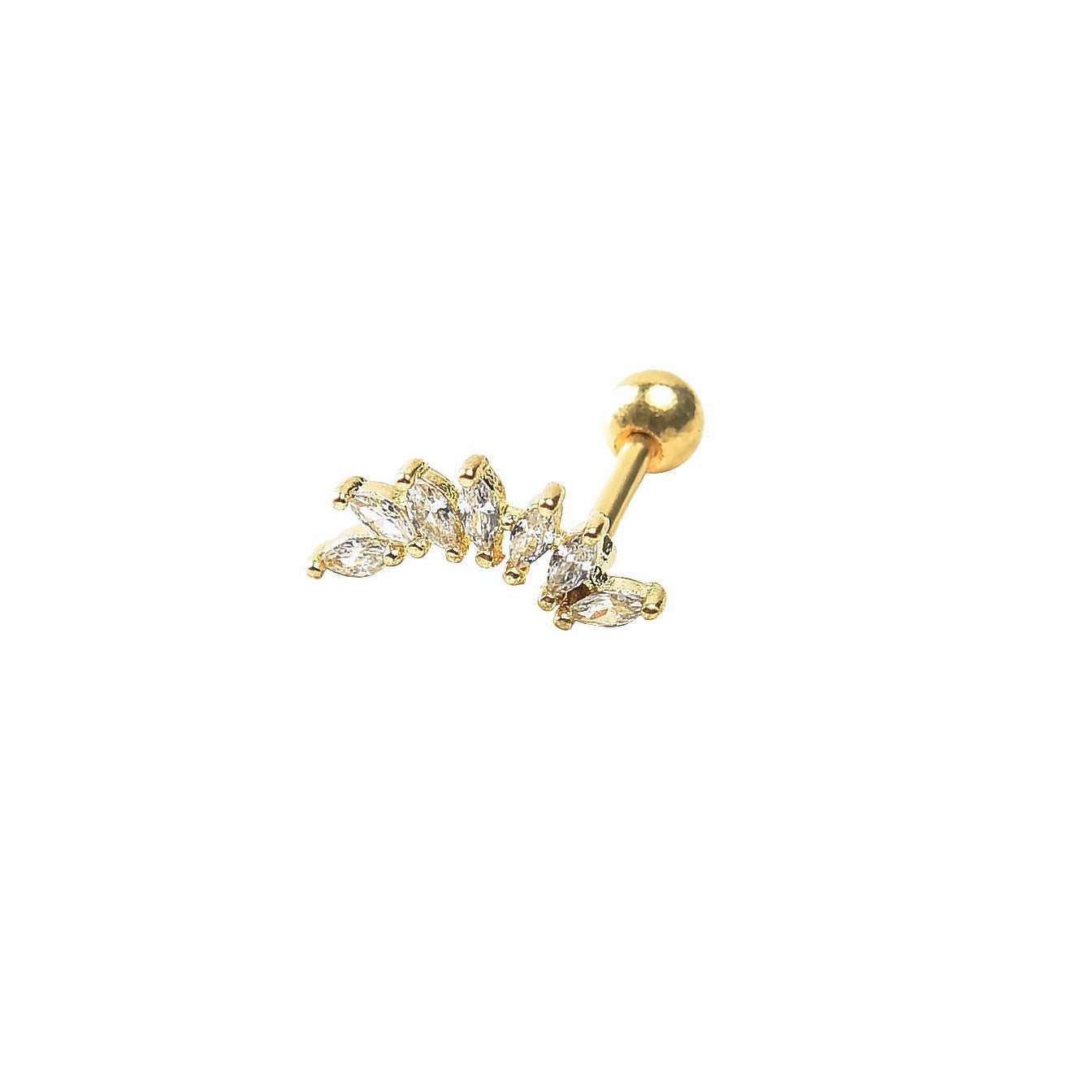 Inlaid Nail Straight Rod Stainless Steel Stud Earrings