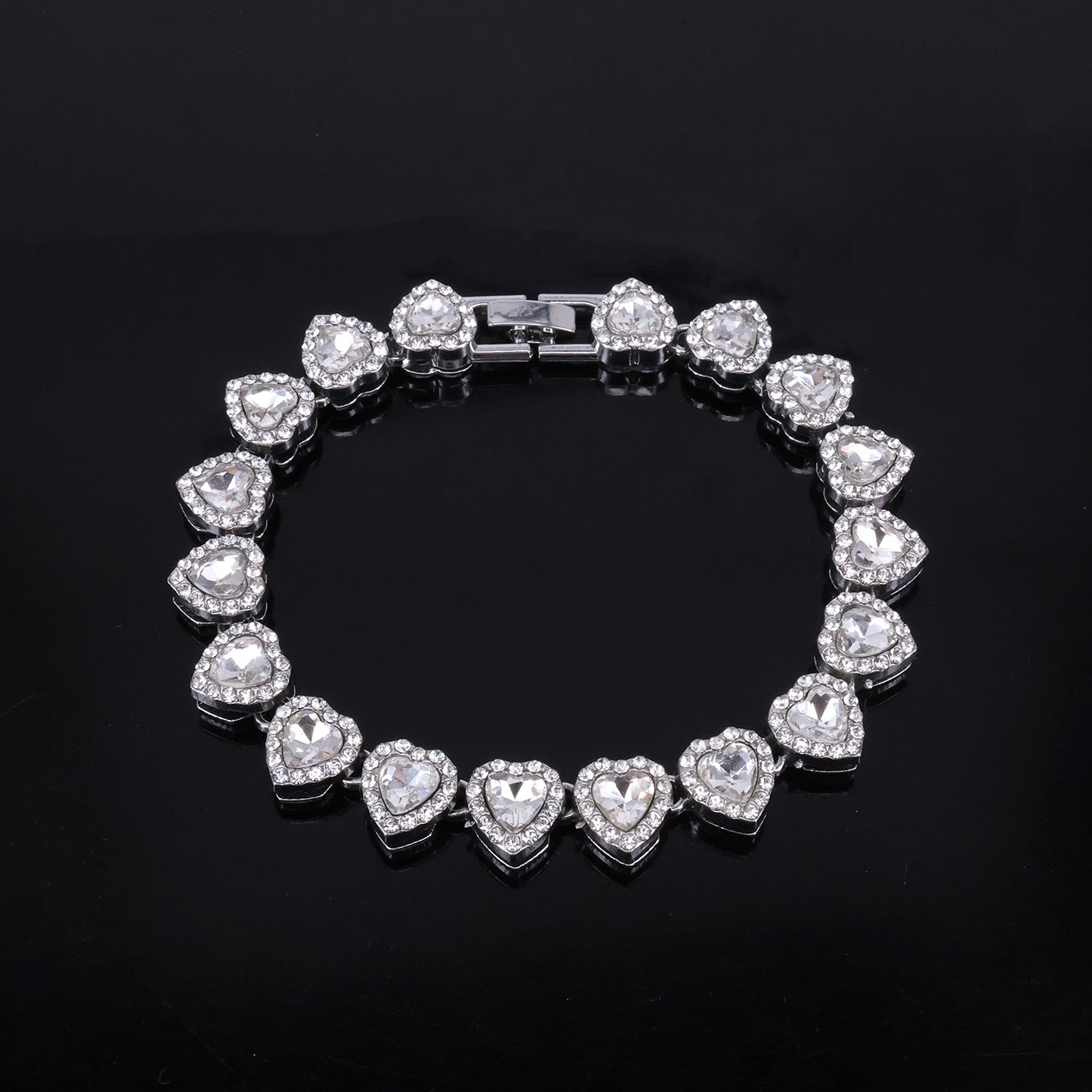 Hip Hop Heart-shaped Glass Cuban Thick Necklaces