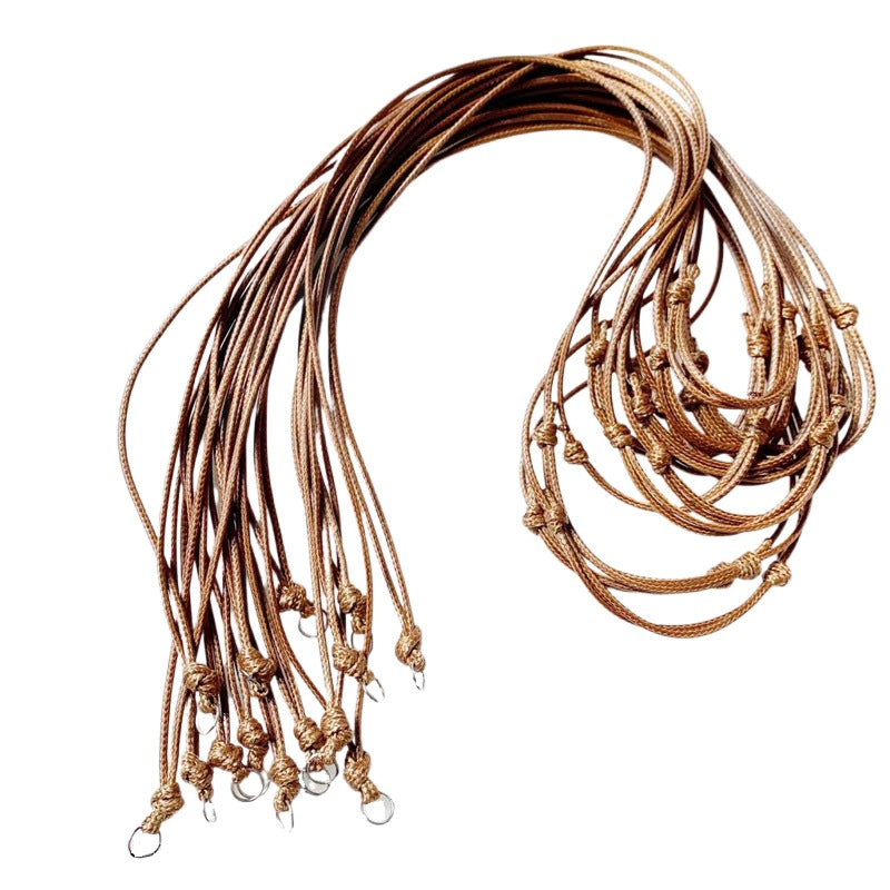 Wax Leather Rope Handmade Braided Adjustable Finished Chain Mori Necklace