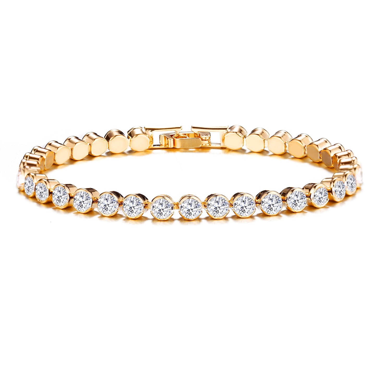 Full Diamond Heart-shaped Roman Niche Design Simple Bracelets