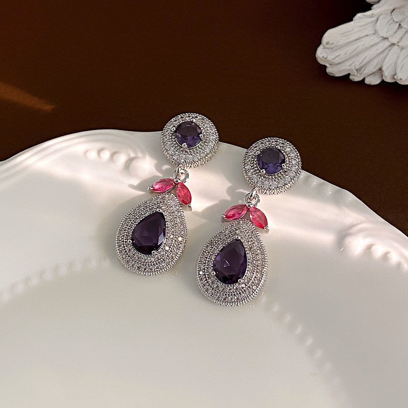 Oil Oval Geometric French Retro Special Earrings