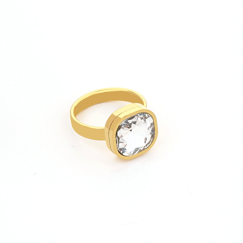 Women's Fashion Simple Stainless Steel Open Geometric Rings