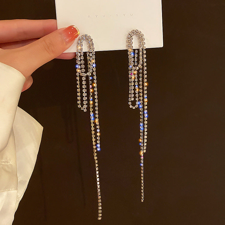 Needle Fully Jeweled Loving Heart Bow Earrings