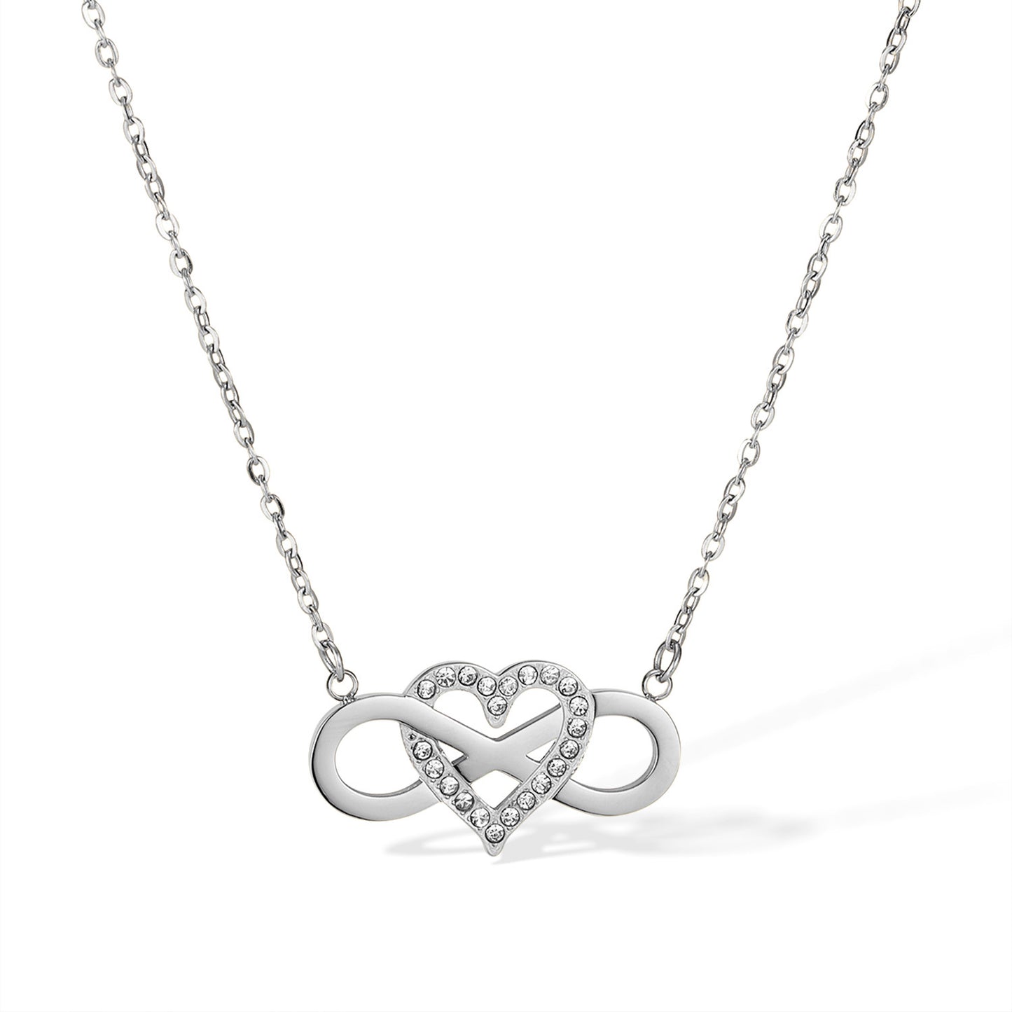 Personality Stainless Steel Retro High Sense Unlimited Symbol Heart Earrings