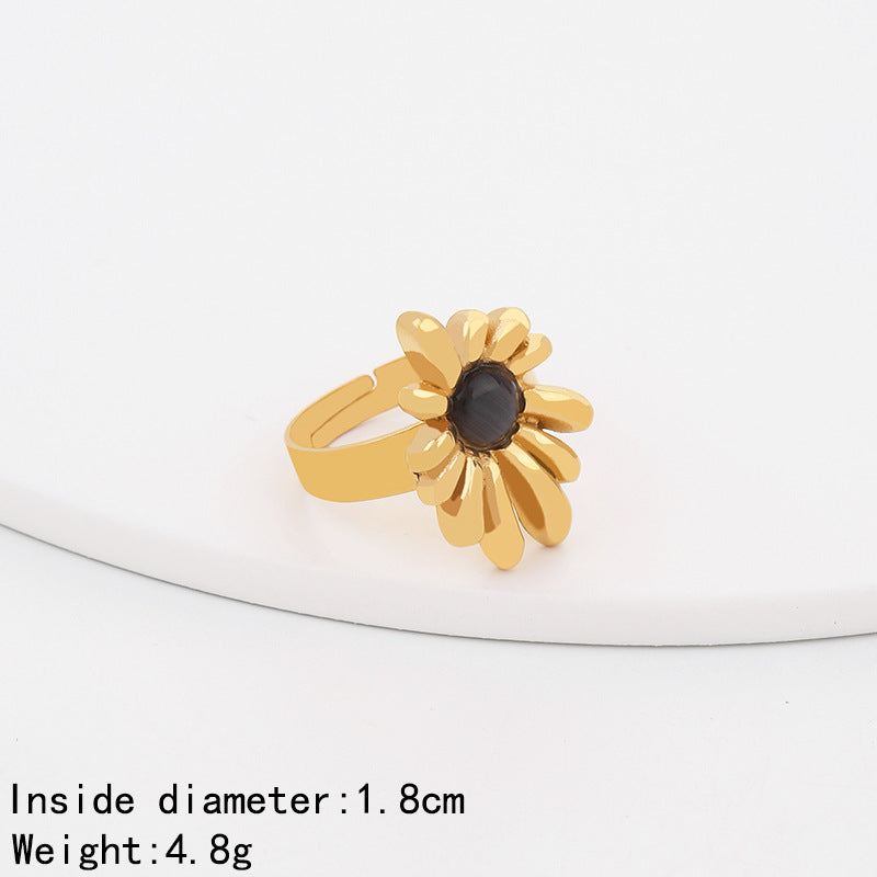 Women's Fashion Simple Stainless Steel Open Geometric Rings