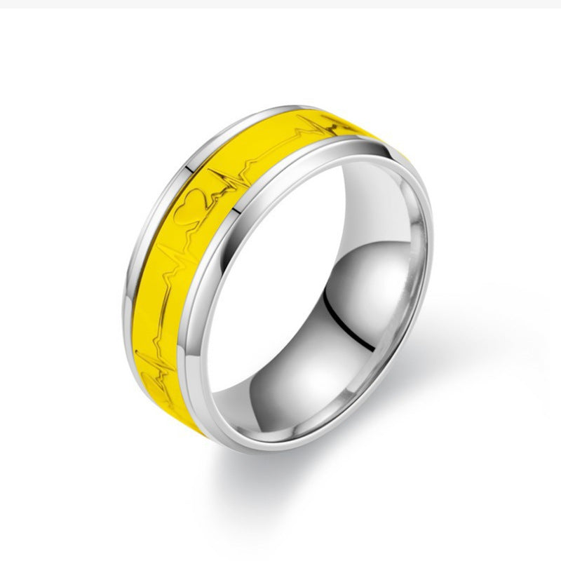 Personality Trendy Love Heart-shaped Titanium Steel Rings