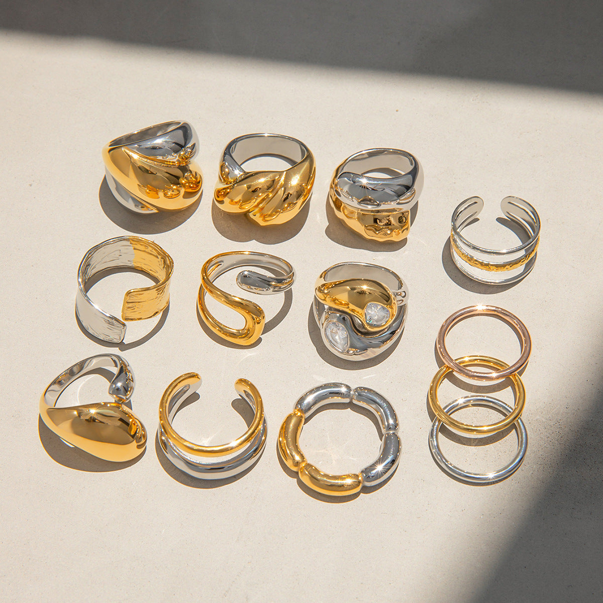 Ornament Stainless Steel Flower Simple High-grade Rings
