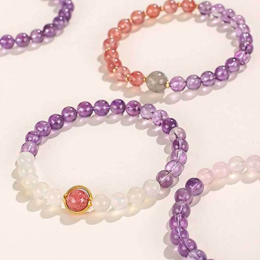 Pearl Amethyst Series Beaded Female Niche High Sense Bracelets