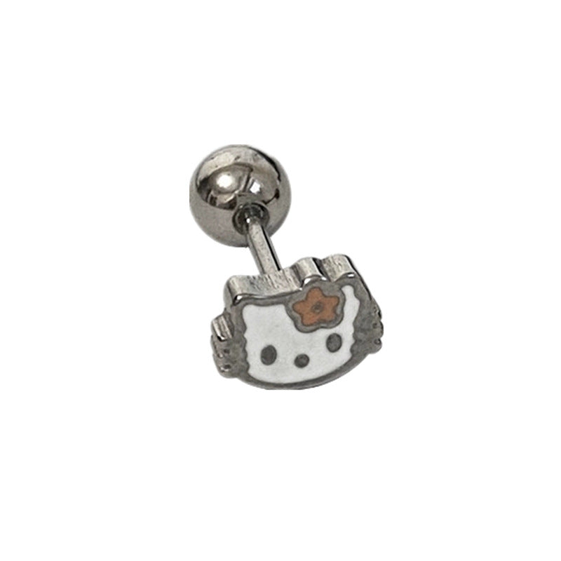 Super Cute Cat Titanium Steel Ear Earrings