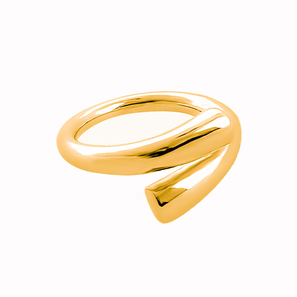 Trendy Simple Glossy Cross Titanium Steel Rings