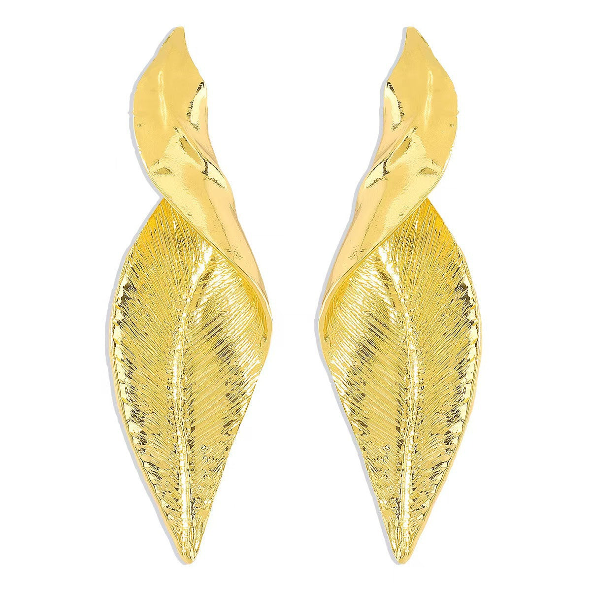 Cold Style Exaggerated Leaf-shaped Design Unique Earrings