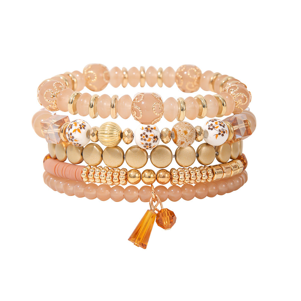Bohemian Ceramic Printed Suit Sweet Cute Beads Bracelets